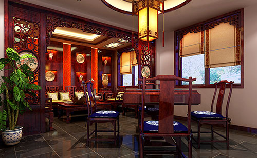 澧县古典中式风格茶楼包间设计装修效果图